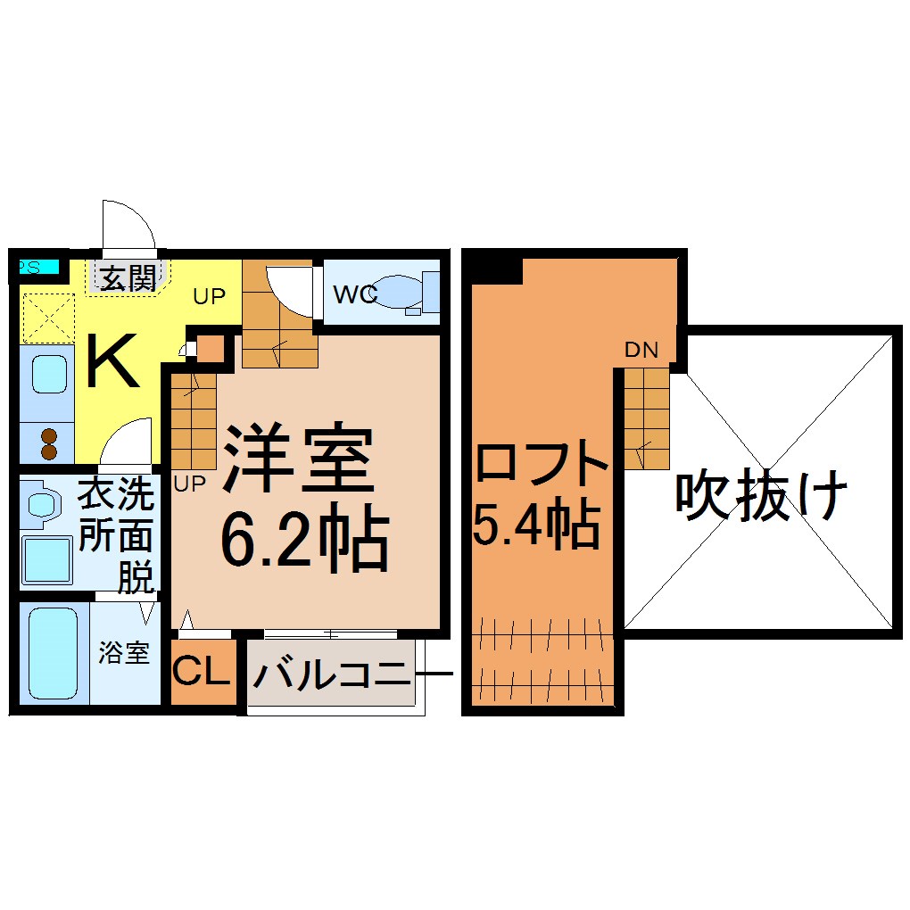 名古屋市北区生駒町のアパートの間取り