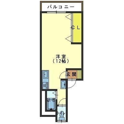 函館市中島町のアパートの間取り