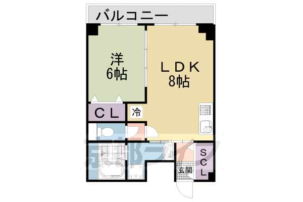 京都市伏見区桃山町泰長老のマンションの間取り