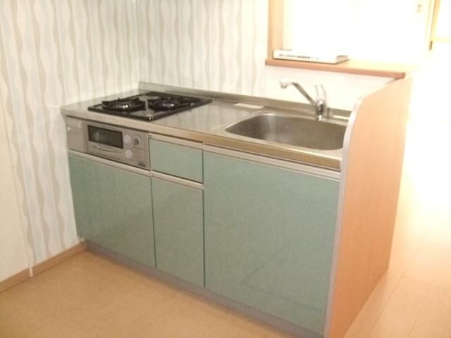 キッチン　2口ガスコンログリル付き