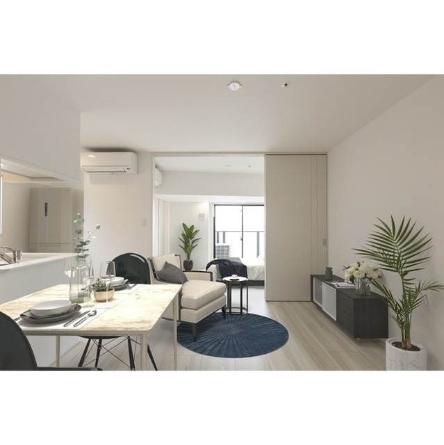 居室・リビング　家具・調度品等はＣＧ加工です。実際の賃貸