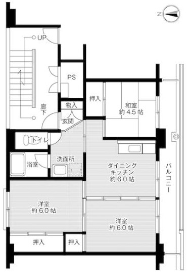 ビレッジハウス新井田西の間取り写真