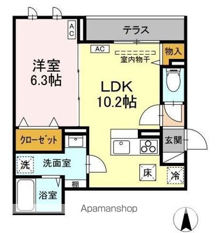 多摩都市モノレール 万願寺駅 徒歩12分 3階建 築2年の間取り写真