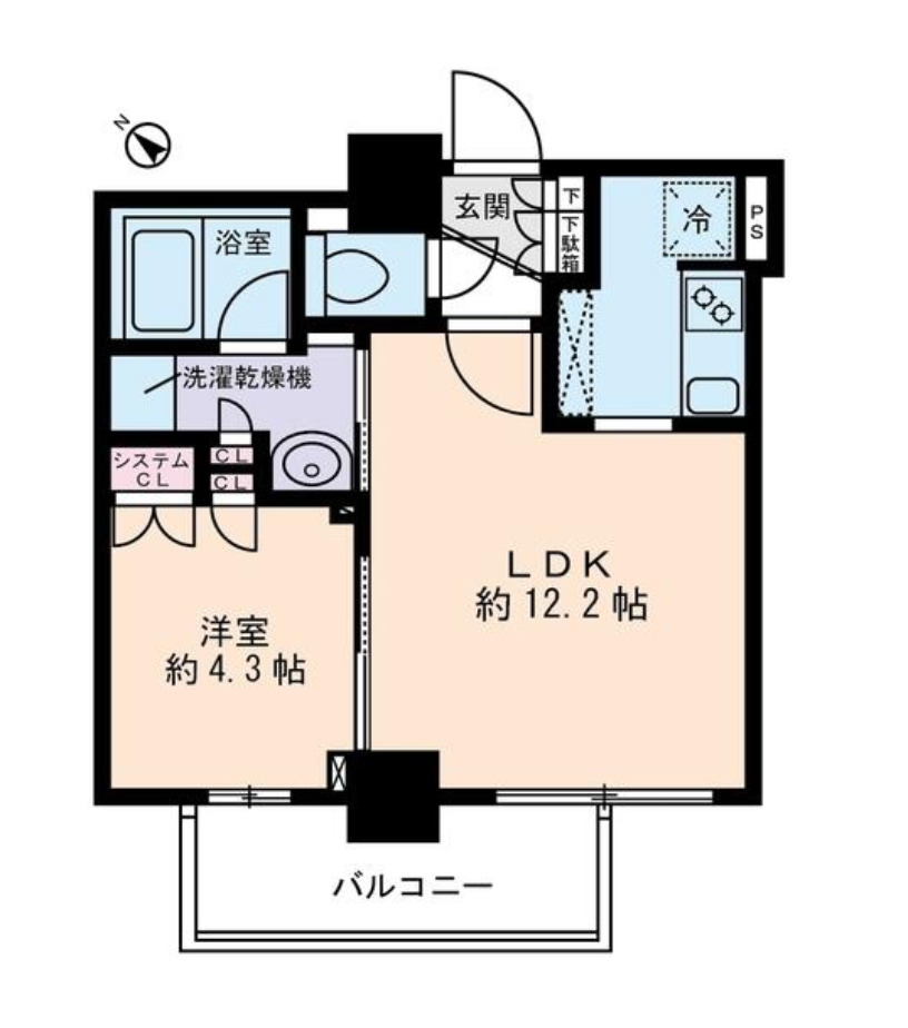 京王新線 初台駅 徒歩3分 14階建 築23年の間取り写真