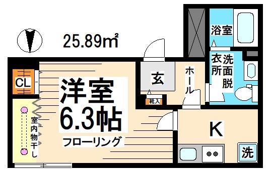 京王線 上北沢駅 徒歩3分 4階建 築9年の間取り写真