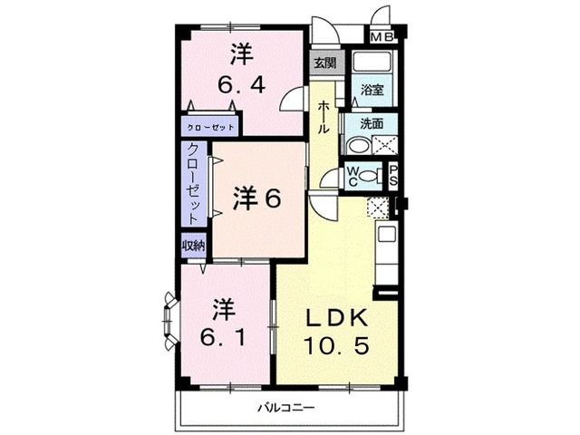 ラ・フォーレ春日の間取り写真