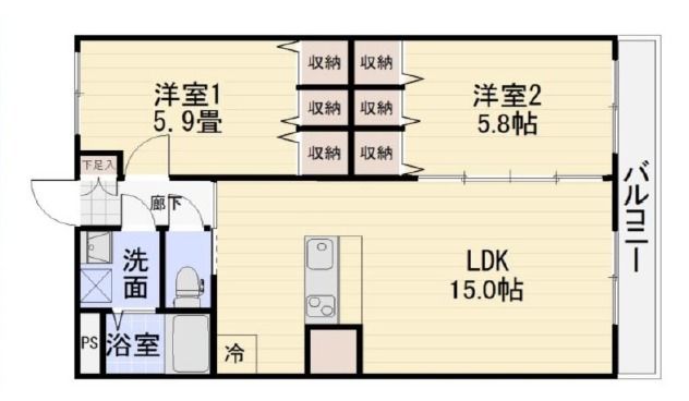 上瓦屋ファーストマンションの間取り