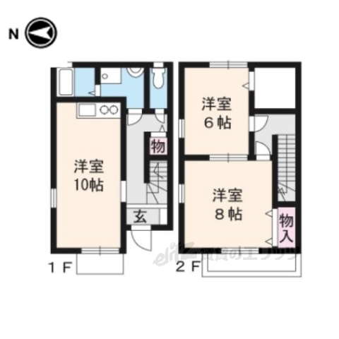 京都市西京区山田北山田町のアパートの間取り