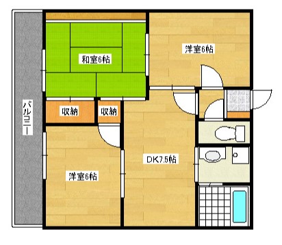 広島市安佐南区八木のマンションの間取り