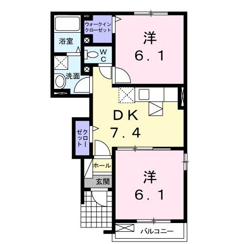 阿蘇市赤水のアパートの間取り