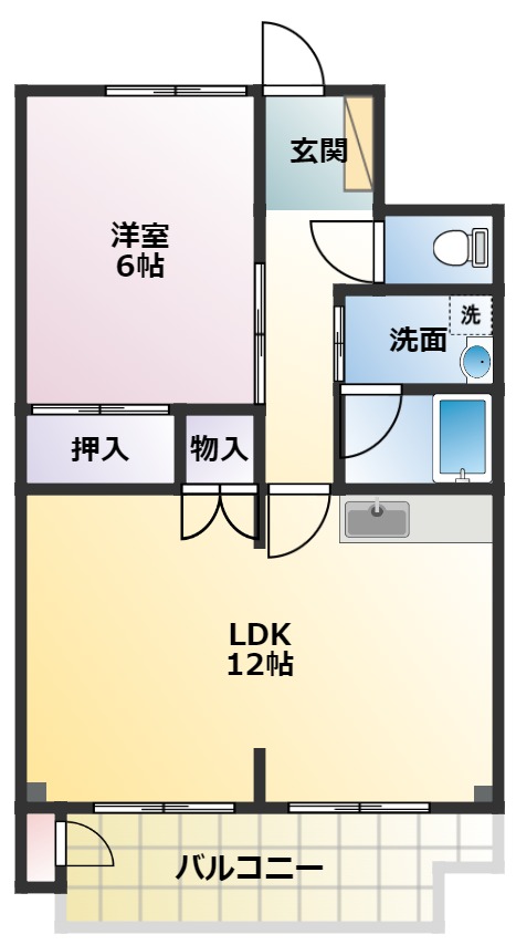 白河ハイツの間取り