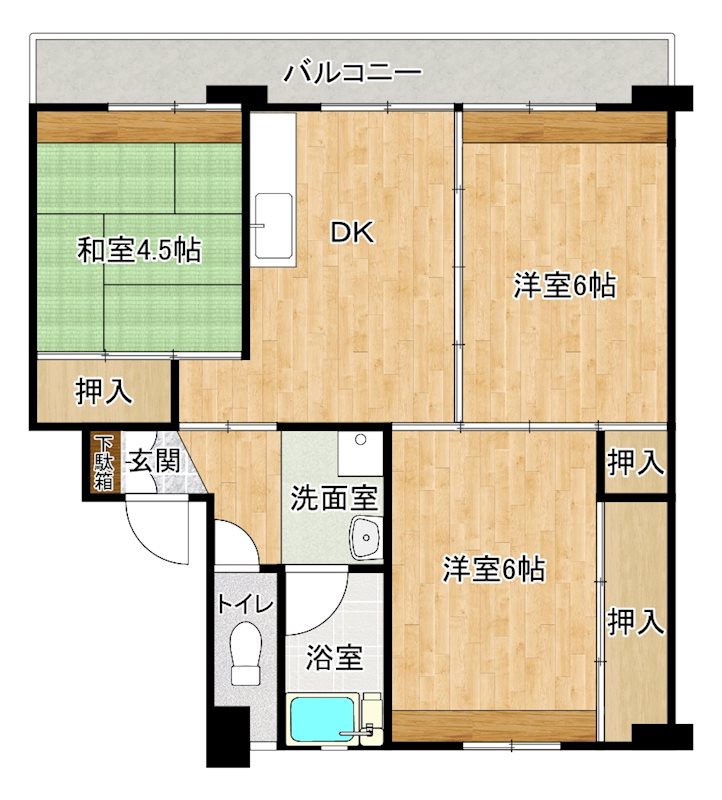 みどりコーポラス　国府IIの間取り