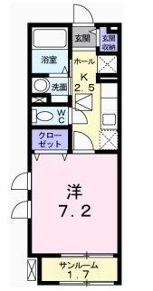 姫路市飾磨区山崎のアパートの間取り