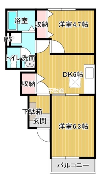 コンフォールワカナミ弐番館の間取り