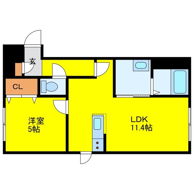 【札幌市東区北二十二条東のマンションの間取り】