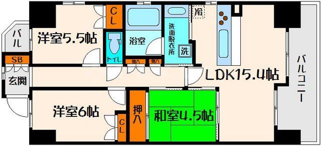 【大阪市都島区毛馬町のマンションの間取り】