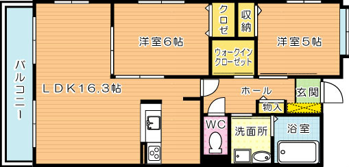 北九州市八幡西区穴生のマンションの間取り