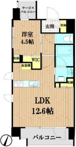 新宿区払方町のマンションの間取り