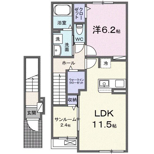 さいたま市見沼区深作のアパートの間取り