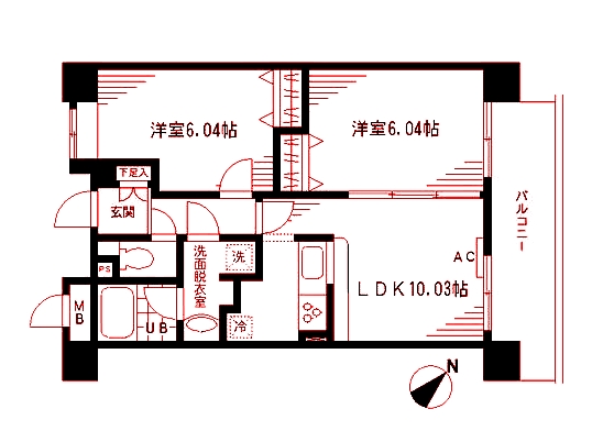 川崎市川崎区日進町のマンションの間取り