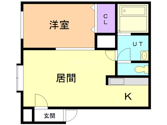 札幌市北区篠路二条のアパートの間取り