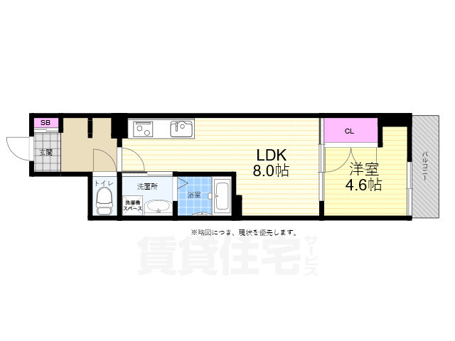 広島市東区上大須賀町のマンションの間取り