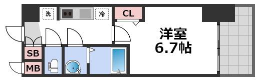 プレサンス谷町九丁目ディセオの間取り