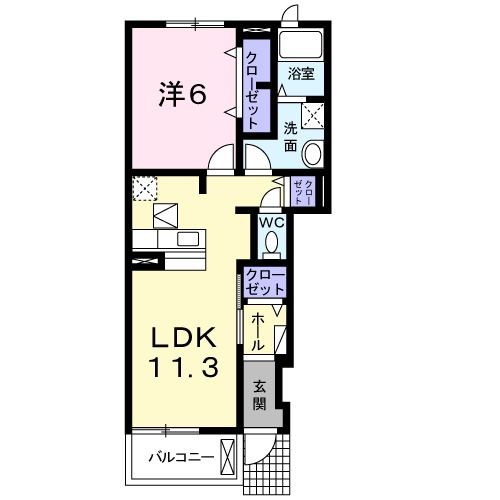 四日市市楠町小倉のアパートの間取り