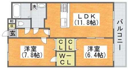 大阪市平野区平野東のマンションの間取り