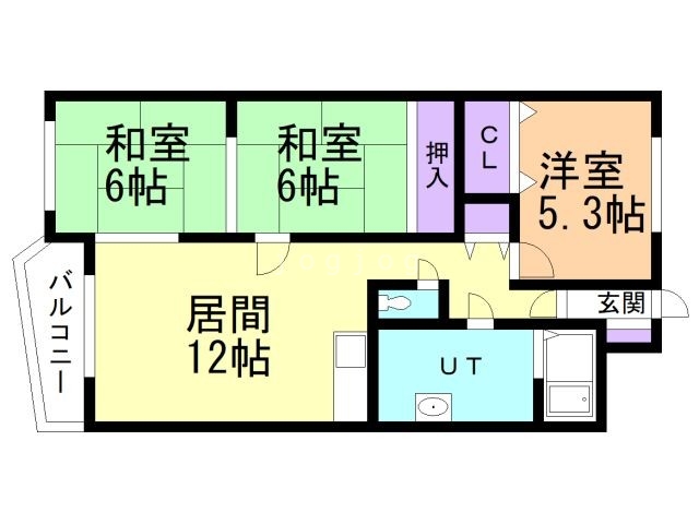 札幌市西区山の手三条のマンションの間取り