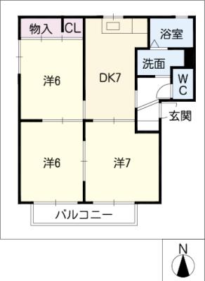 サニーハウス　Ａ棟の間取り