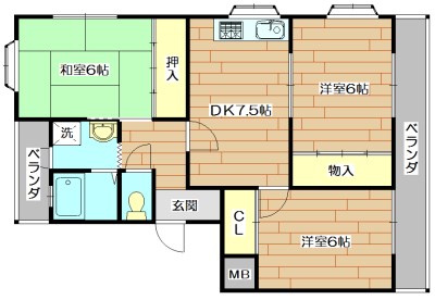 高槻市川西町のマンションの間取り