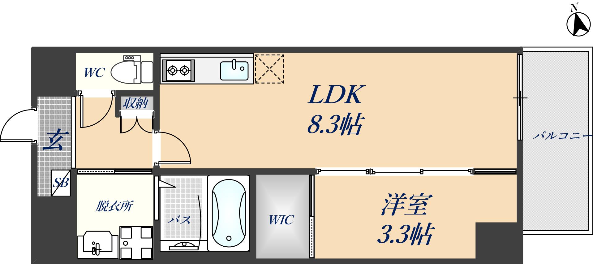 エセリアル喜連瓜破の間取り