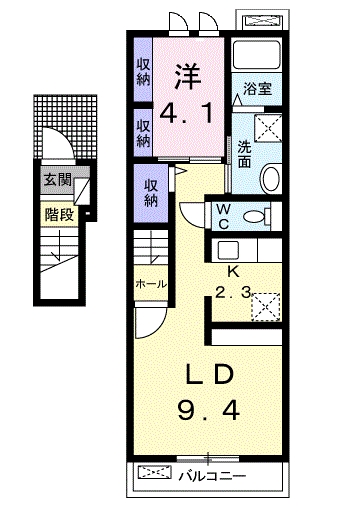 [家電付き] ラブリーAの間取り