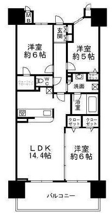 大阪市此花区島屋のマンションの間取り