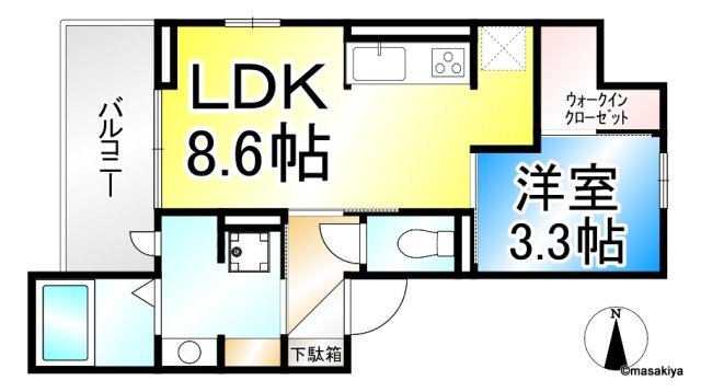 パークサウス栗田の間取り