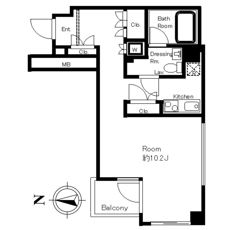 【中央区入船のマンションの間取り】