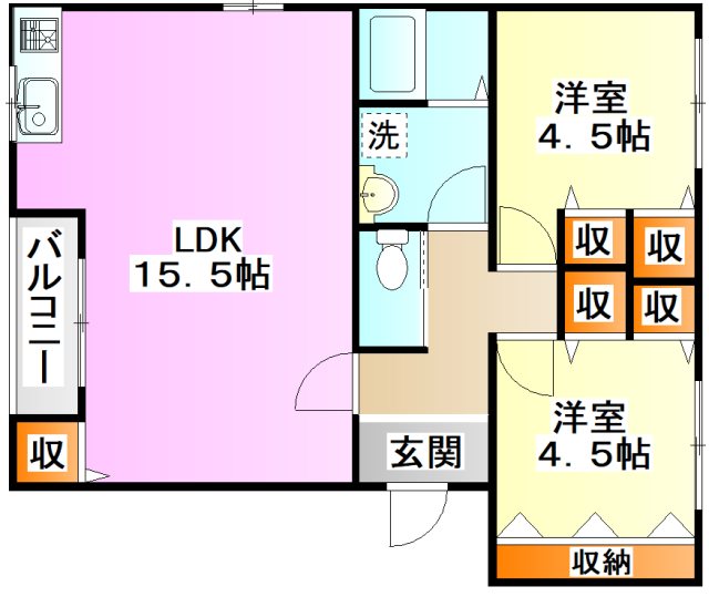 ガーデンプレス　B棟の間取り