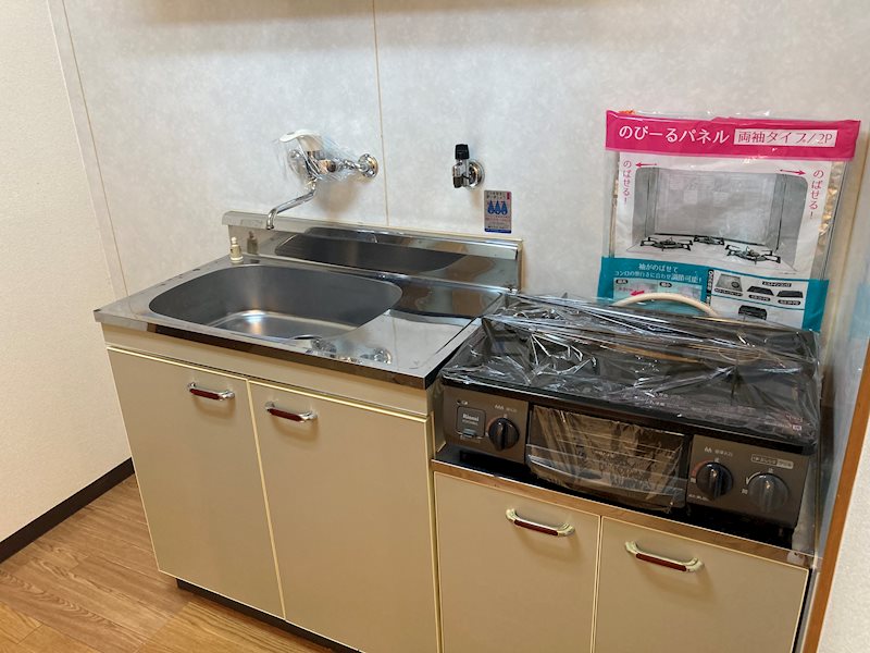 キッチン　2口ガスコンロ設置可能キッチンです。