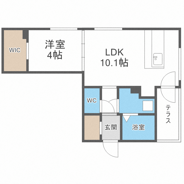 地下鉄東西線 琴似駅 徒歩2分 4階建 築3年の間取り写真