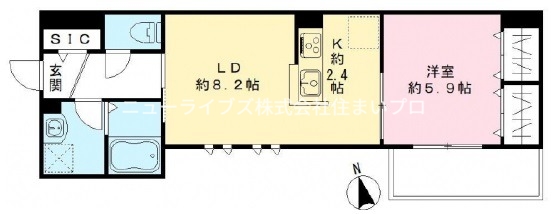 京阪本線 大和田駅 徒歩7分 2階建 築3年の間取り写真