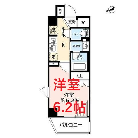 京急本線 立会川駅 徒歩3分 7階建 築6年の間取り写真