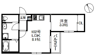 地下鉄箱崎線 箱崎宮前駅 徒歩3分 3階建 築4年の間取り写真