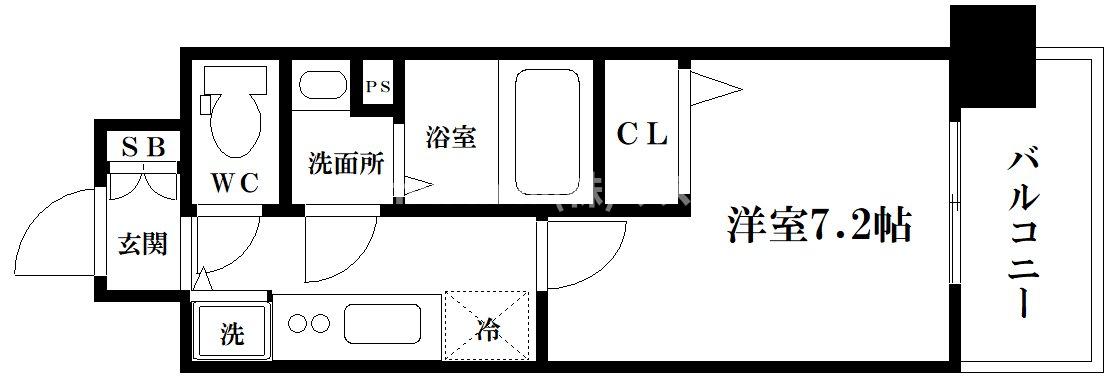 ＪＲ大阪環状線 森ノ宮駅 徒歩4分 10階建 築6年の間取り写真