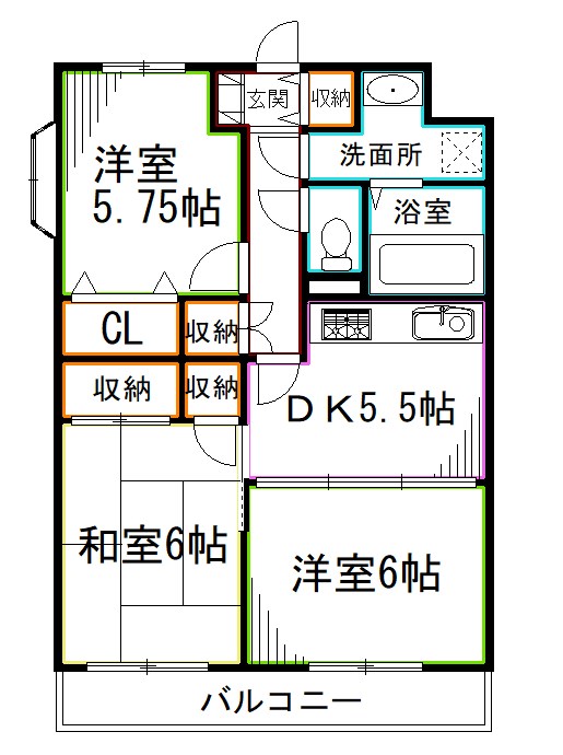 東京メトロ丸ノ内線 南阿佐ケ谷駅 徒歩15分 3階建 築33年の間取り写真