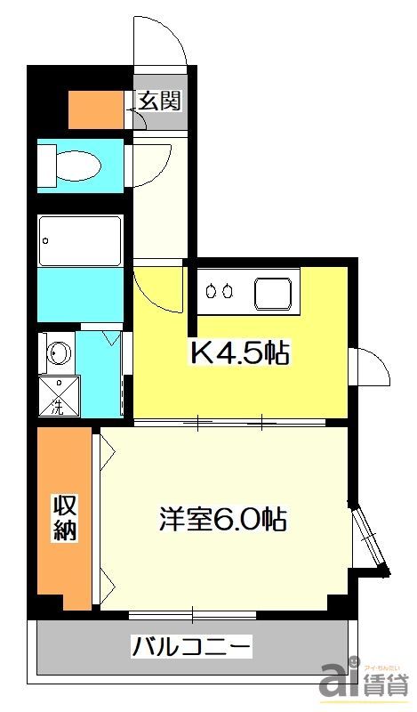 ＪＲ中央線 武蔵小金井駅 徒歩20分 5階建 築36年の間取り写真