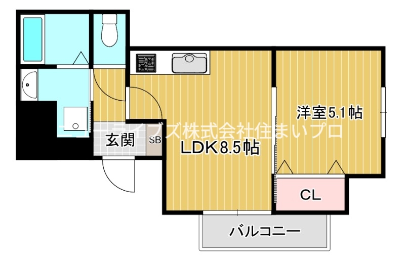 ＪＲ片町線 寝屋川公園駅 徒歩12分 3階建 築3年の間取り写真