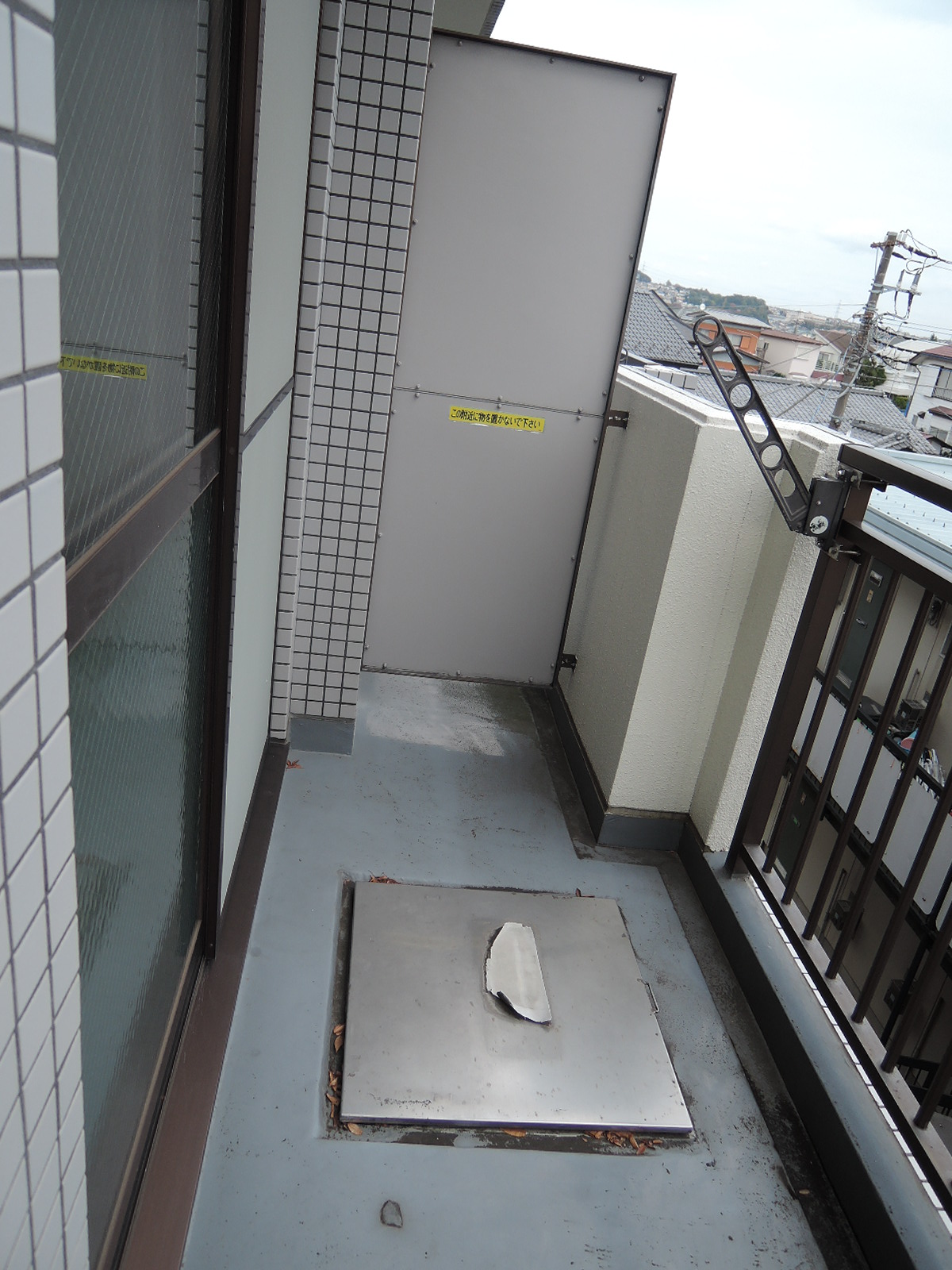 バルコニー　最上階角部屋のお部屋です