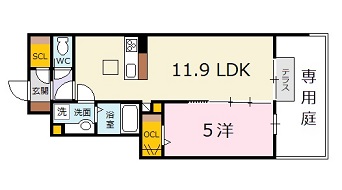 広島市安佐北区口田南のアパートの間取り