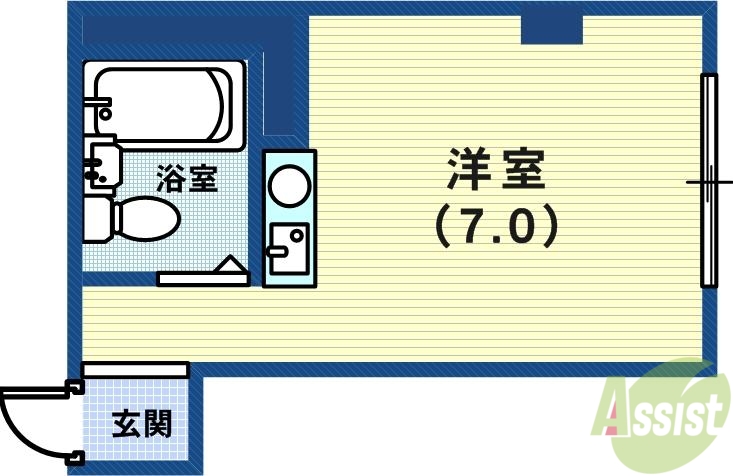 神戸市中央区北野町のマンションの間取り